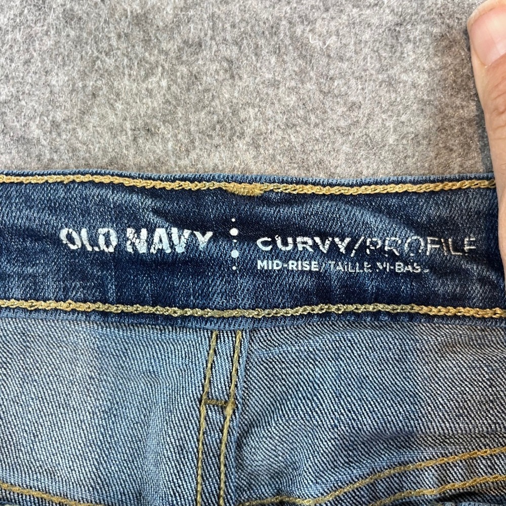 Old Navy Women Curvy Profile Blue Bootcut Jeans 8 Regular Mid Rise Stretch Denim - Picture 5 of 8